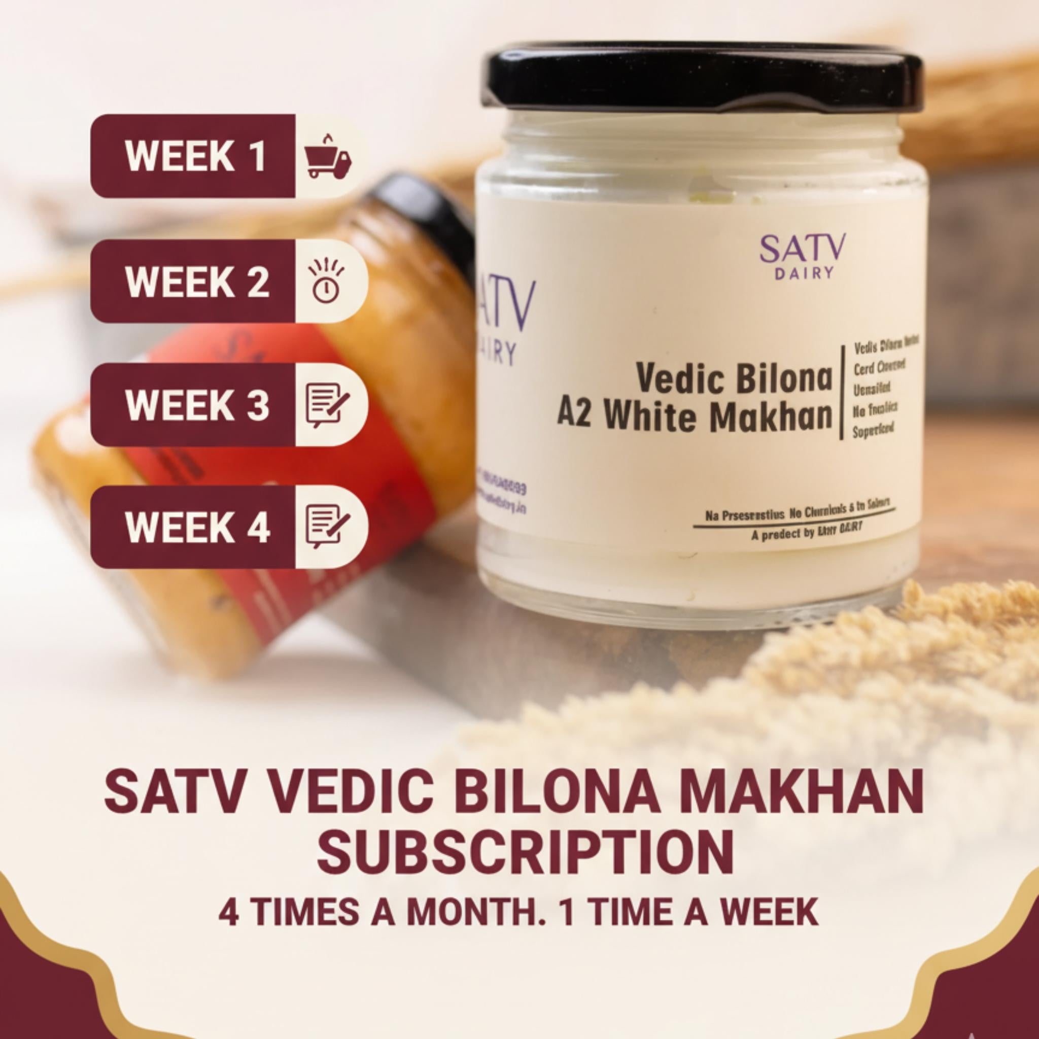 Satv Vedic Bilona Makhan Subscription (Available in Delhi NCR Only)