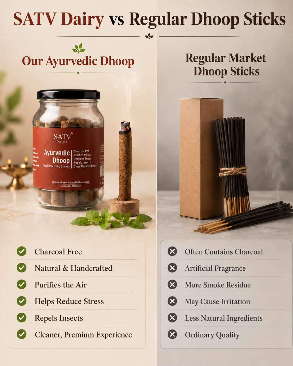 Ayurvedic Dhoop Sticks (Desi Cow Dung)