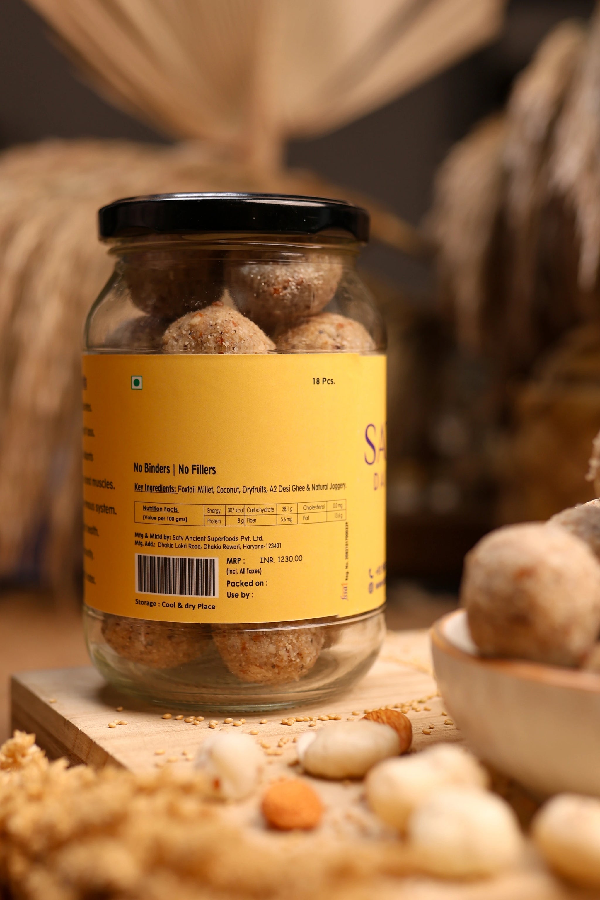 Healthy gluten-free laddus made with A2 ghee and jaggery