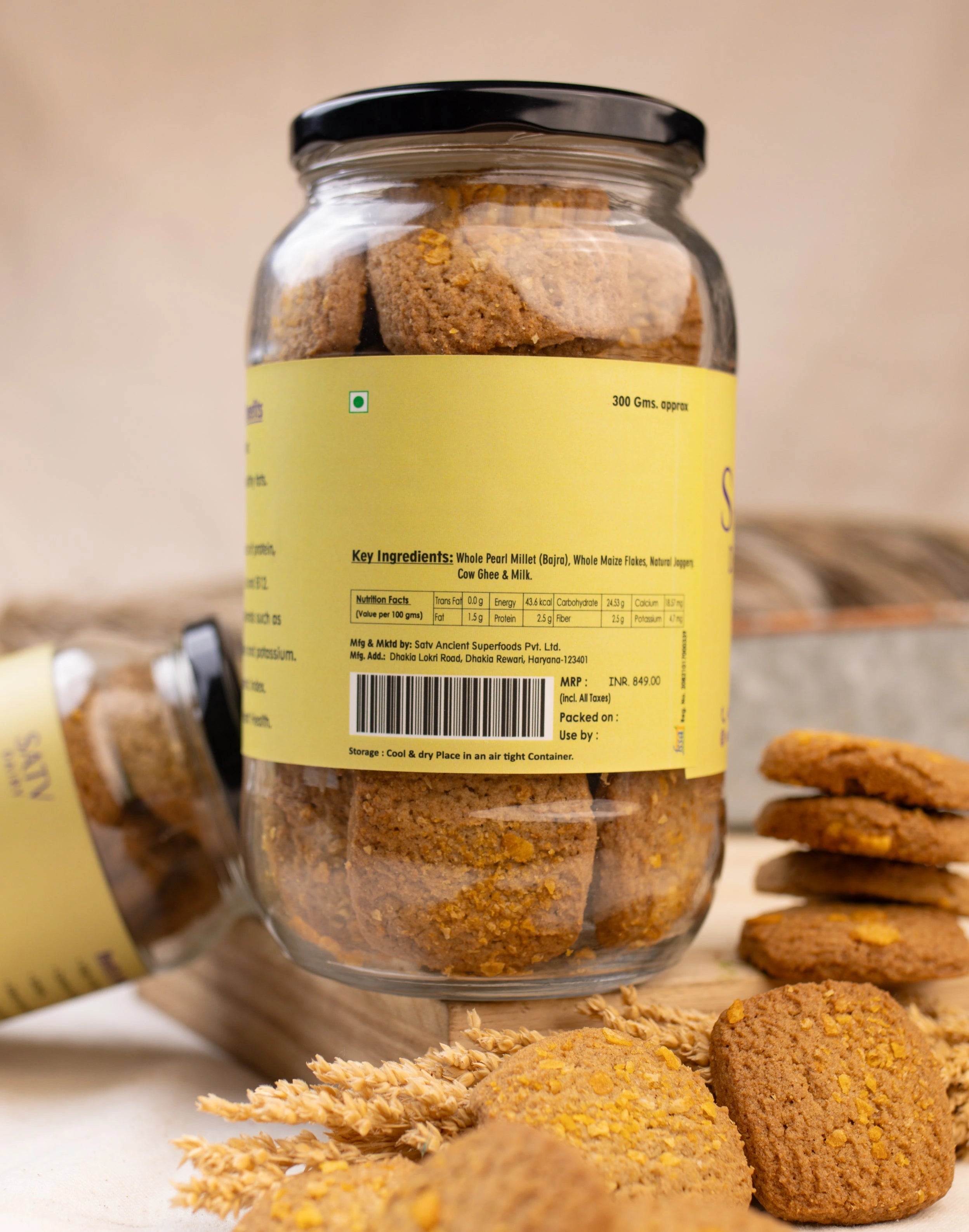 Close-up of Bajra Cookies with Jaggery & Ghee – Traditional Indian Snack