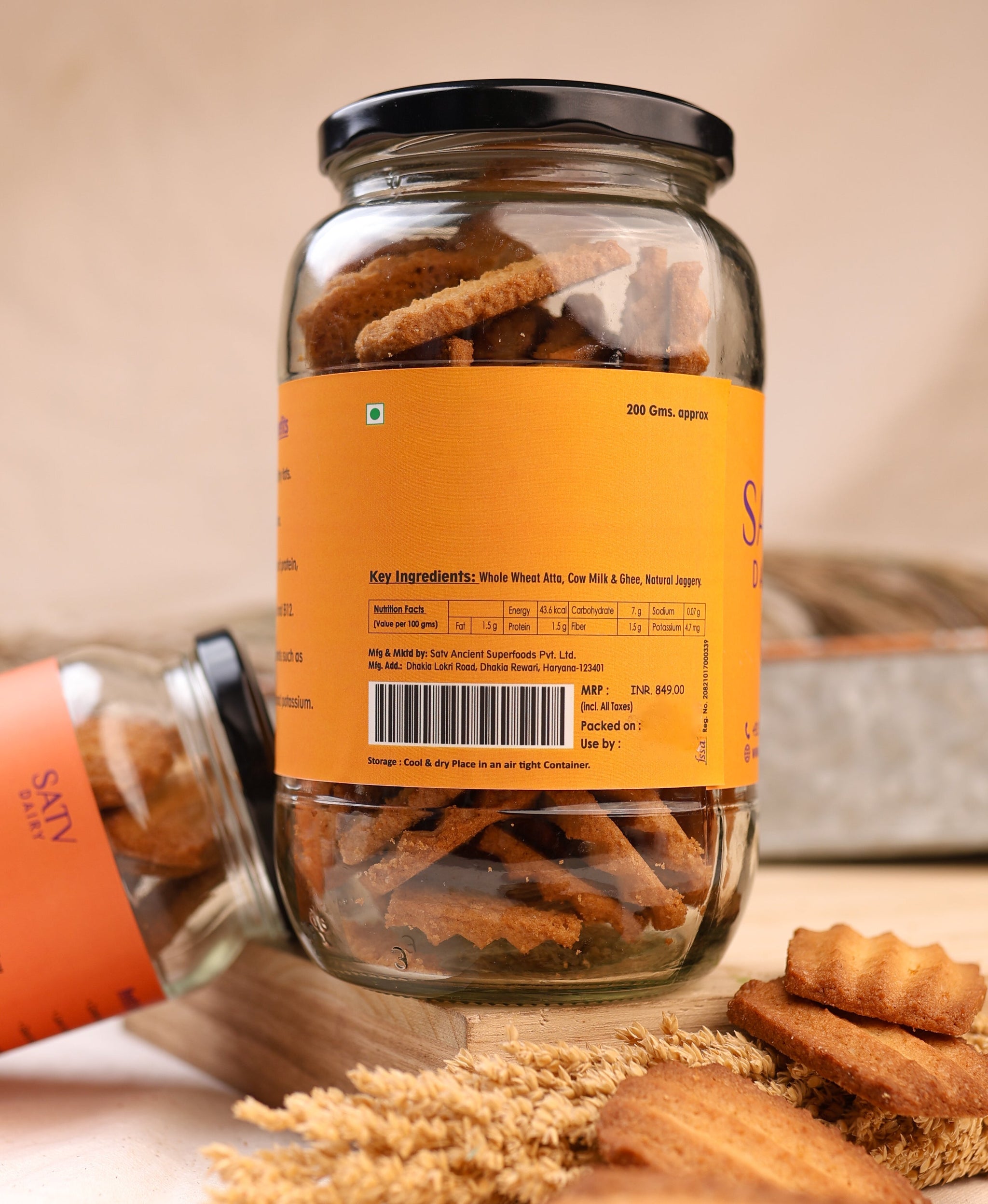 Milk & ghee-rich wheat biscuits in bowl