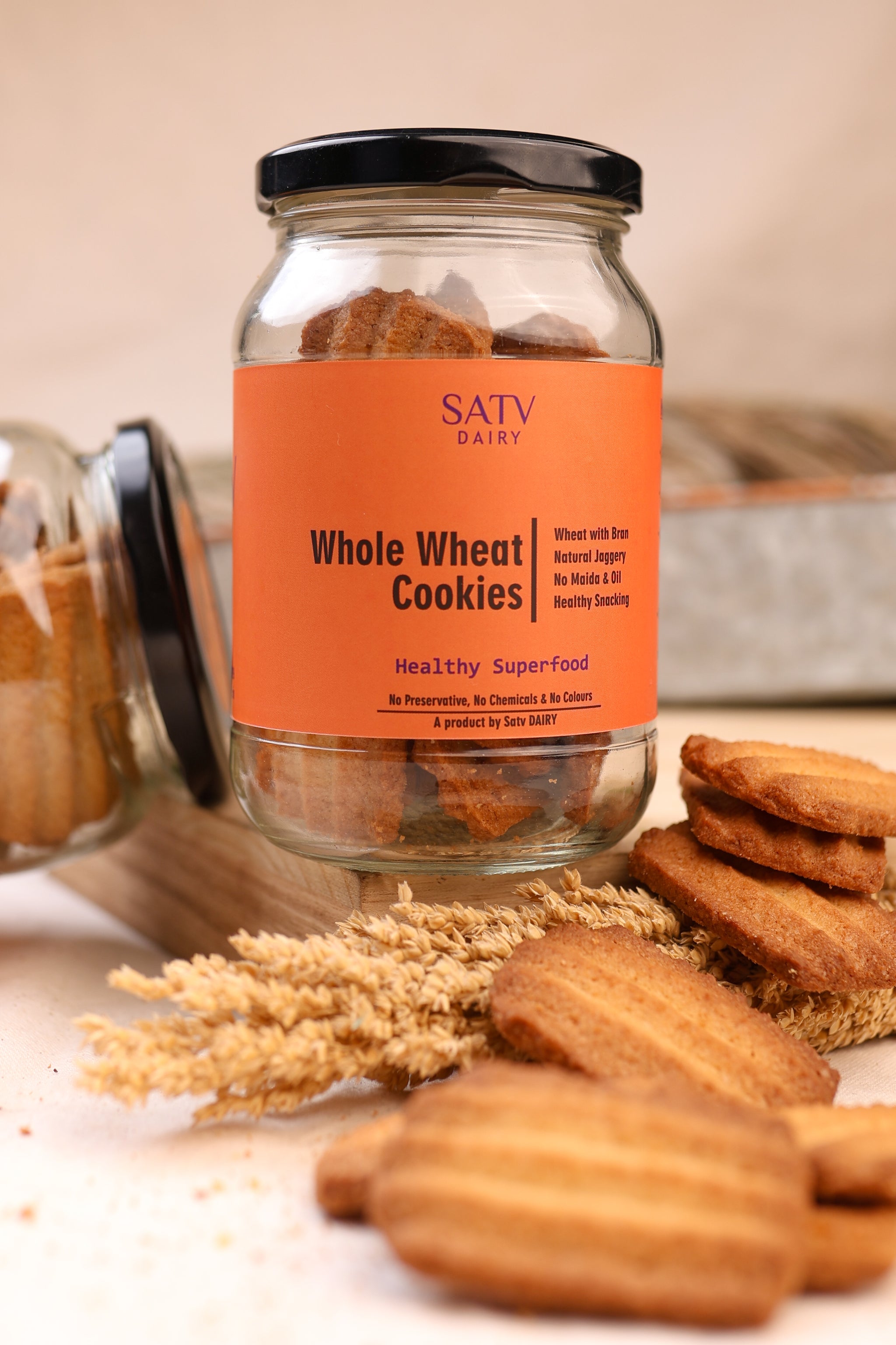 Close-up of healthy wheat biscuit texture
