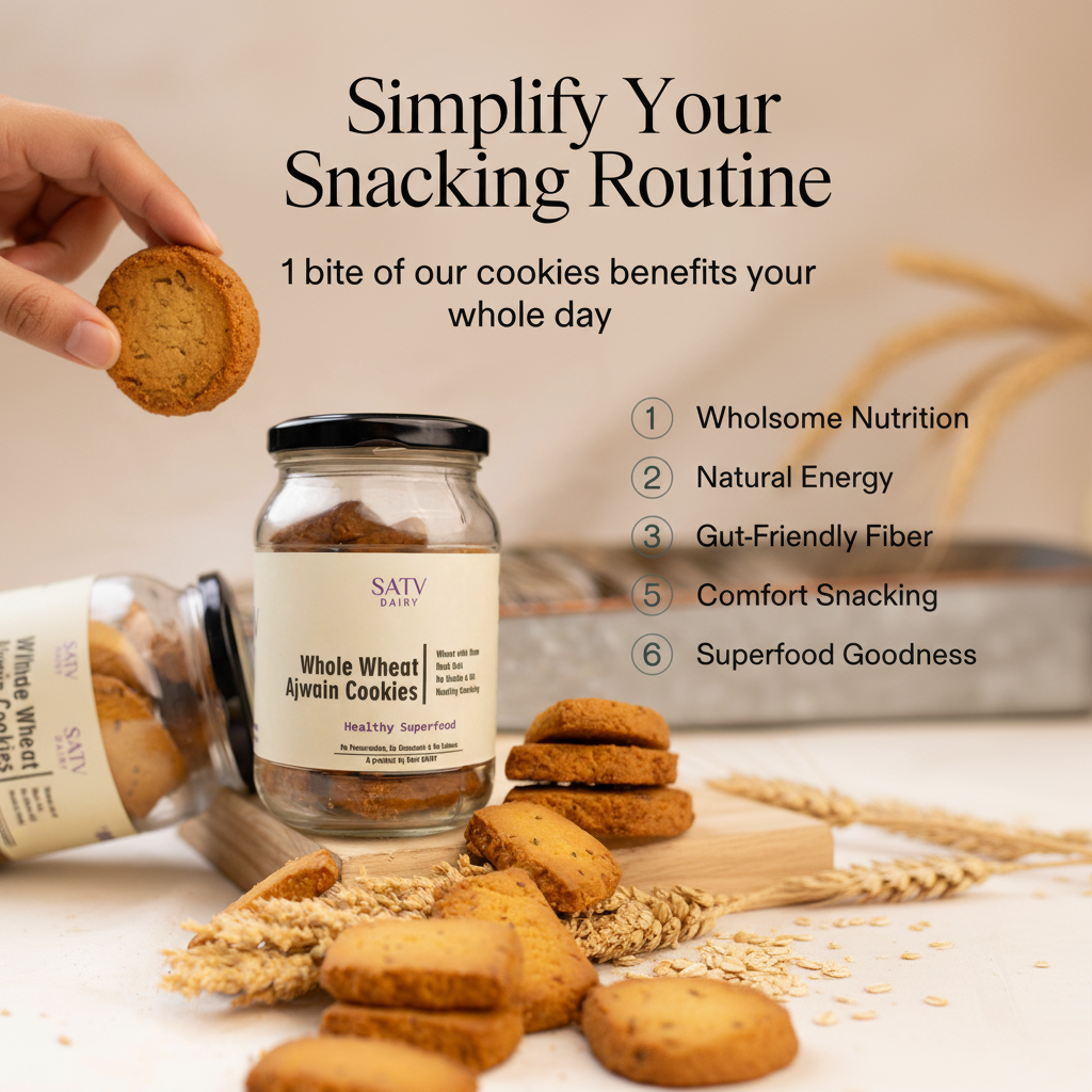 Whole Wheat Ajwain Cookies