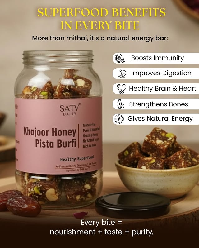 Khajoor Honey Pista Barfi