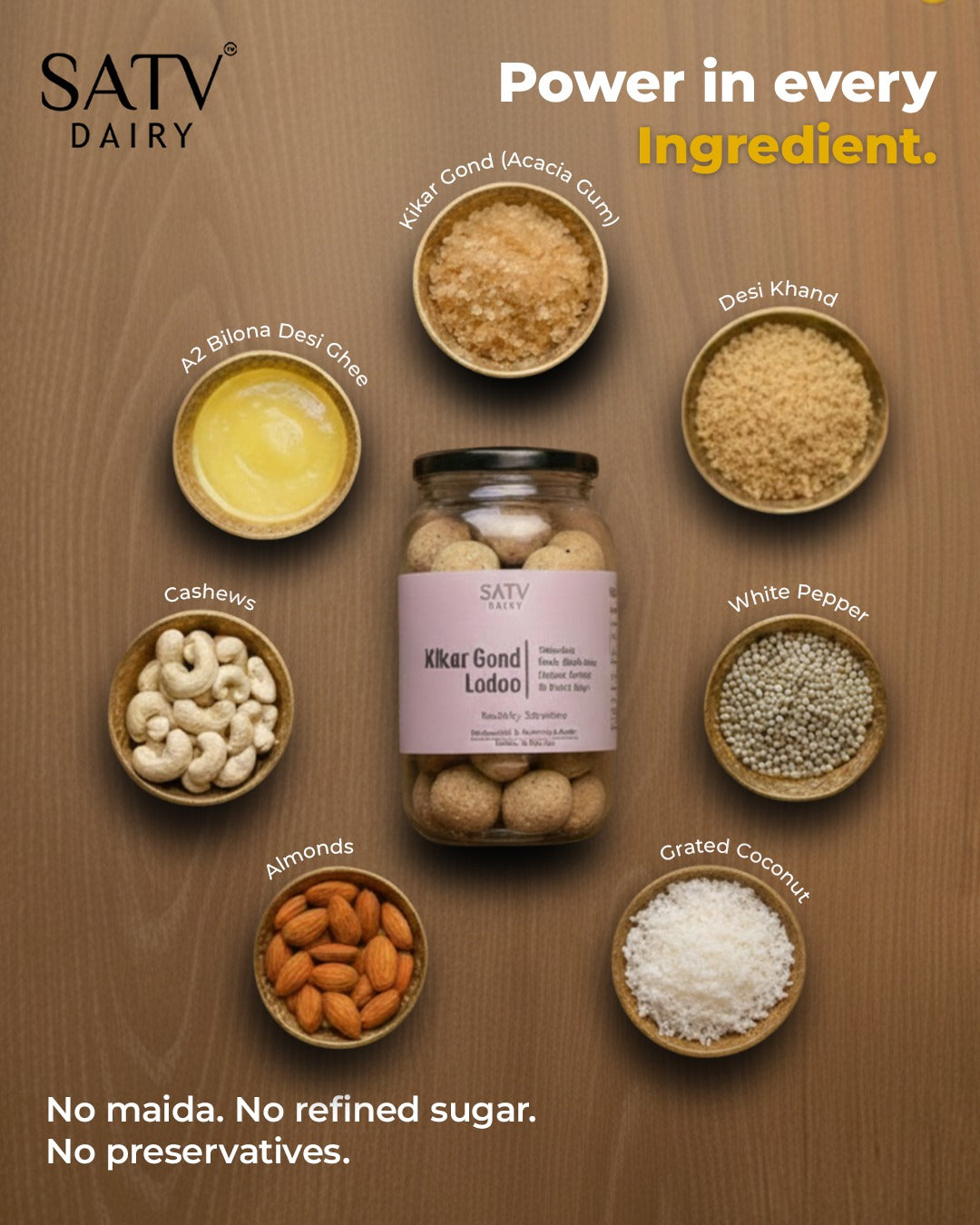 Kikar Gond laddu (Gluten-free)