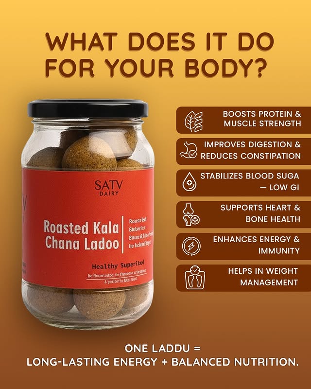 Roasted Kala Chana Laddu (Gluten-free)