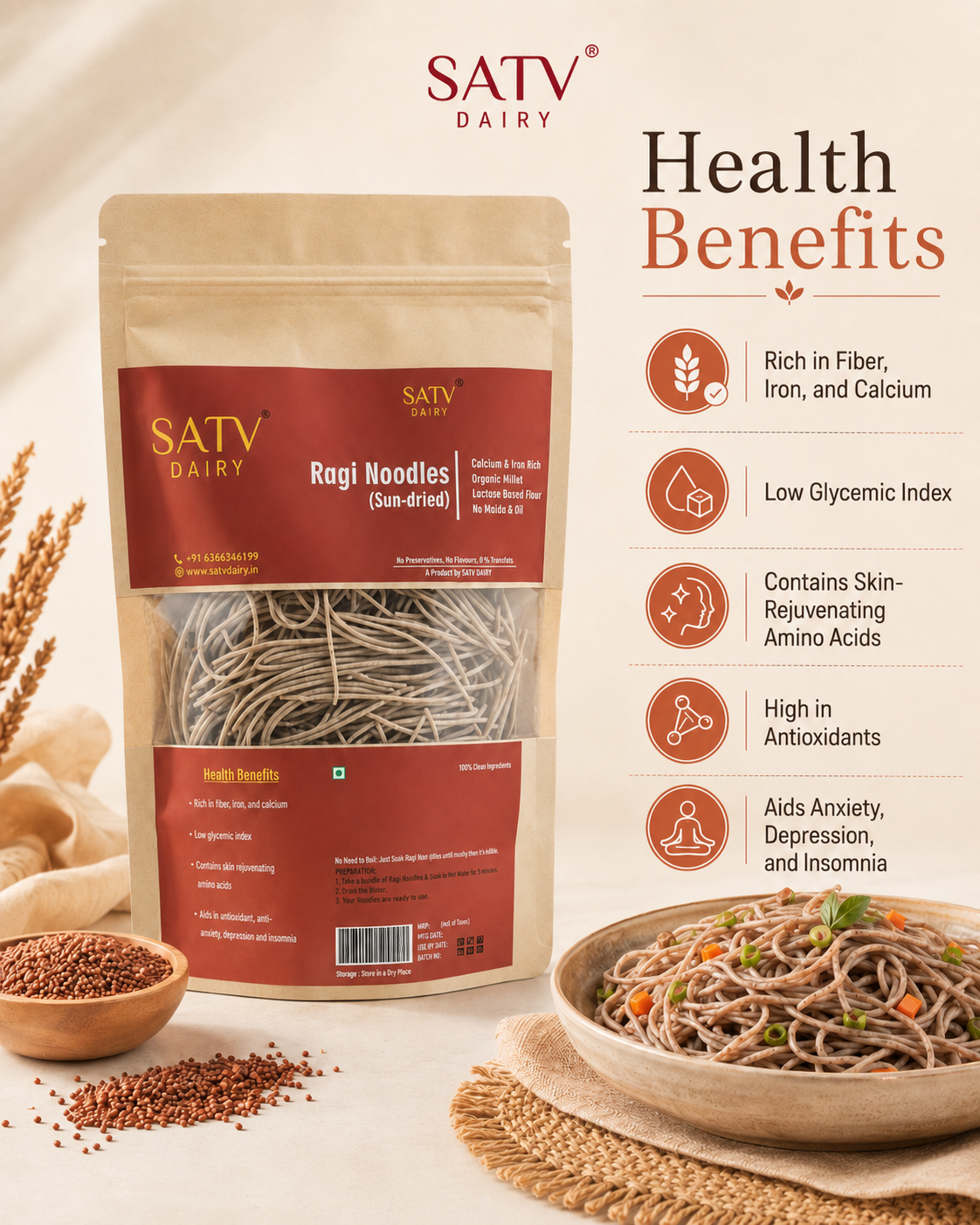 Ragi Noodles (Sun Dried)