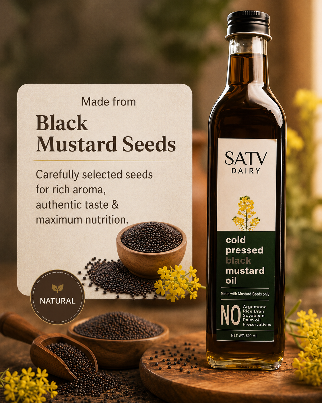 Cold-Pressed Black Mustard Oil