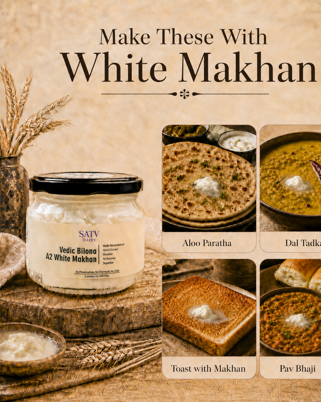 Vedic Bilona A2 White Makhan (Available in Delhi NCR Only)