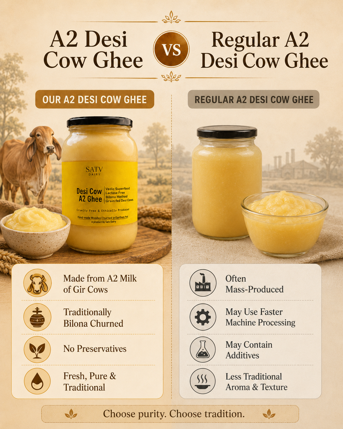 Desi Cow A2 Ghee (Grain-fed)