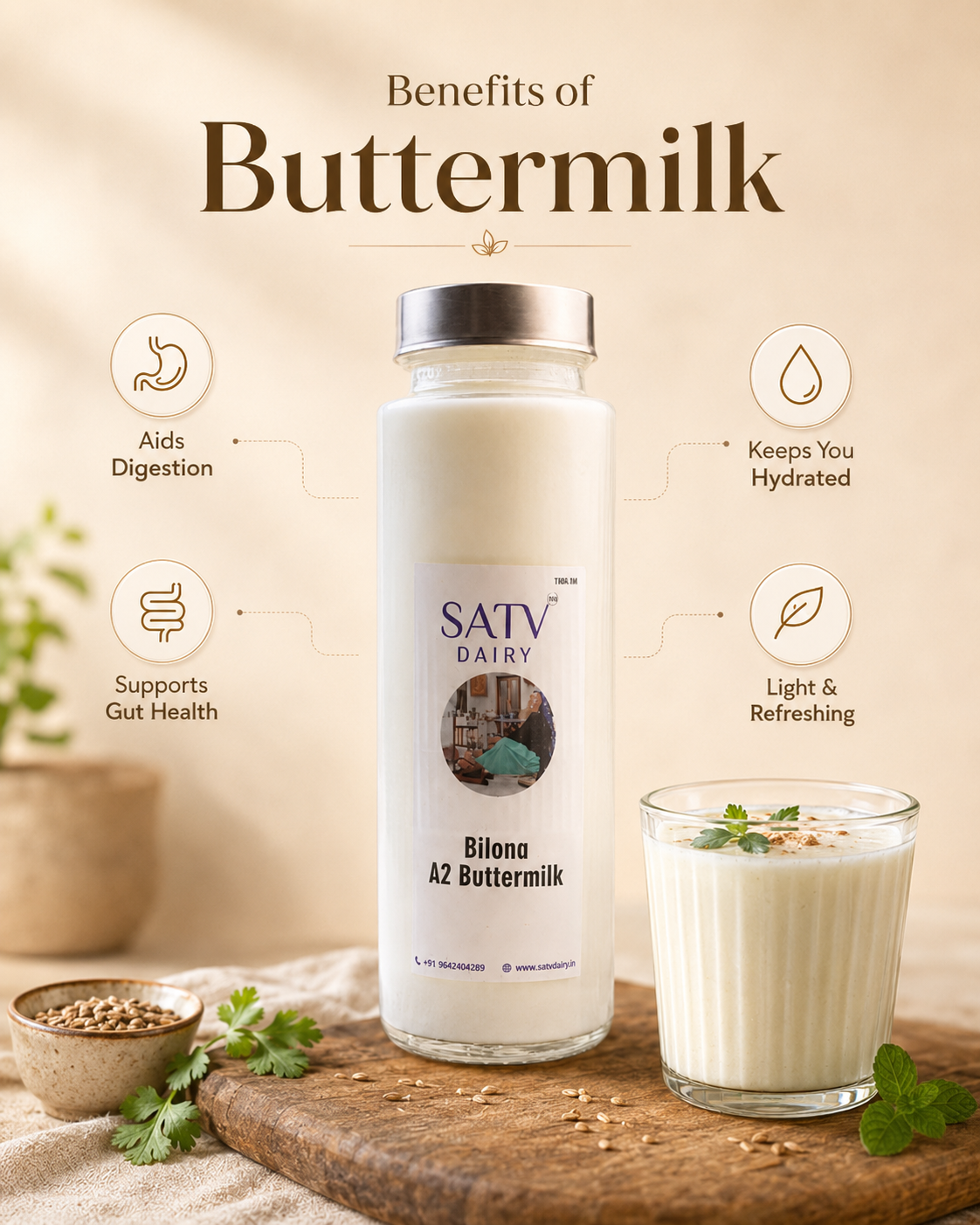 Bilona A2 Buttermilk (Available in Delhi NCR Only)