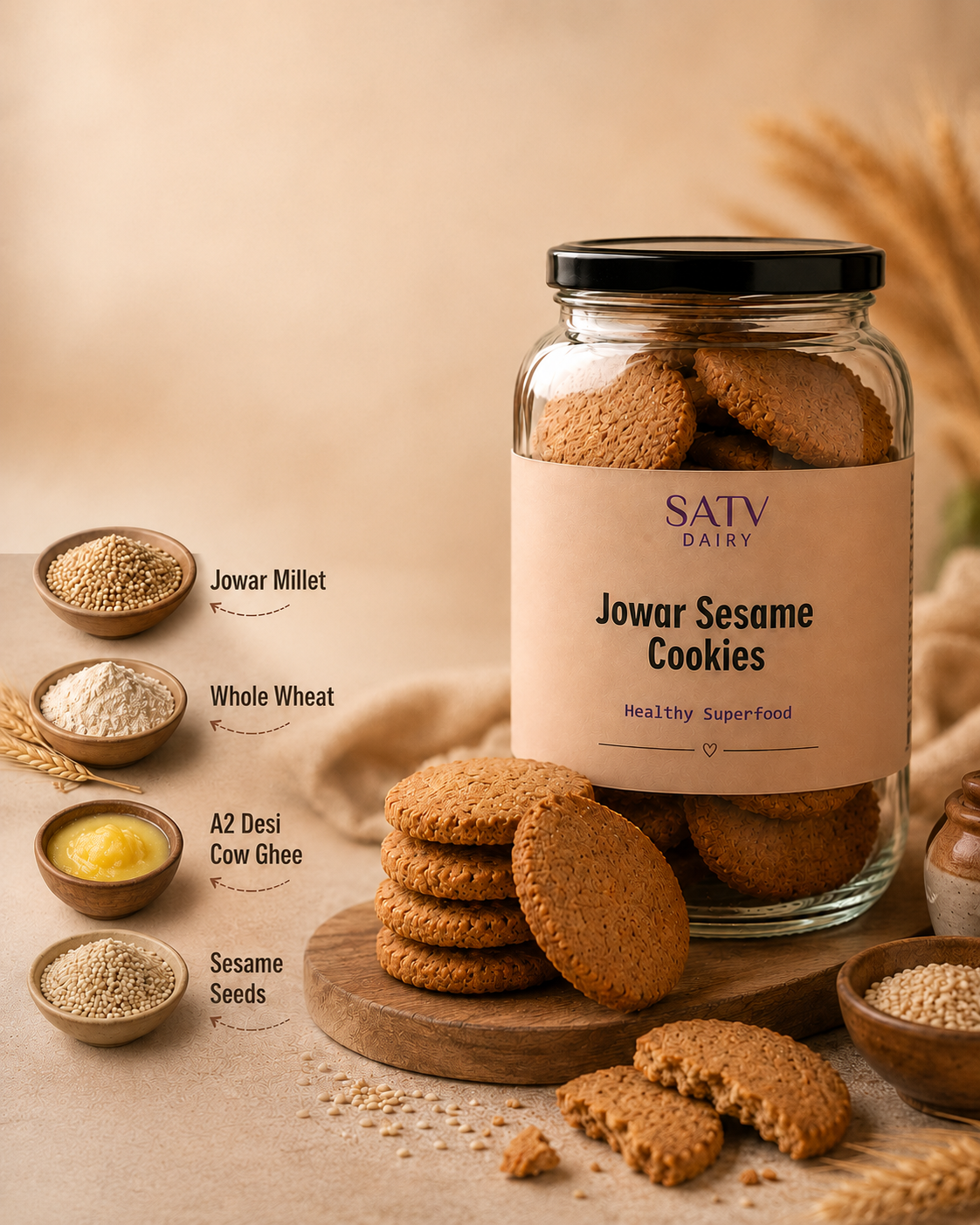Jowar Sesame Cookies