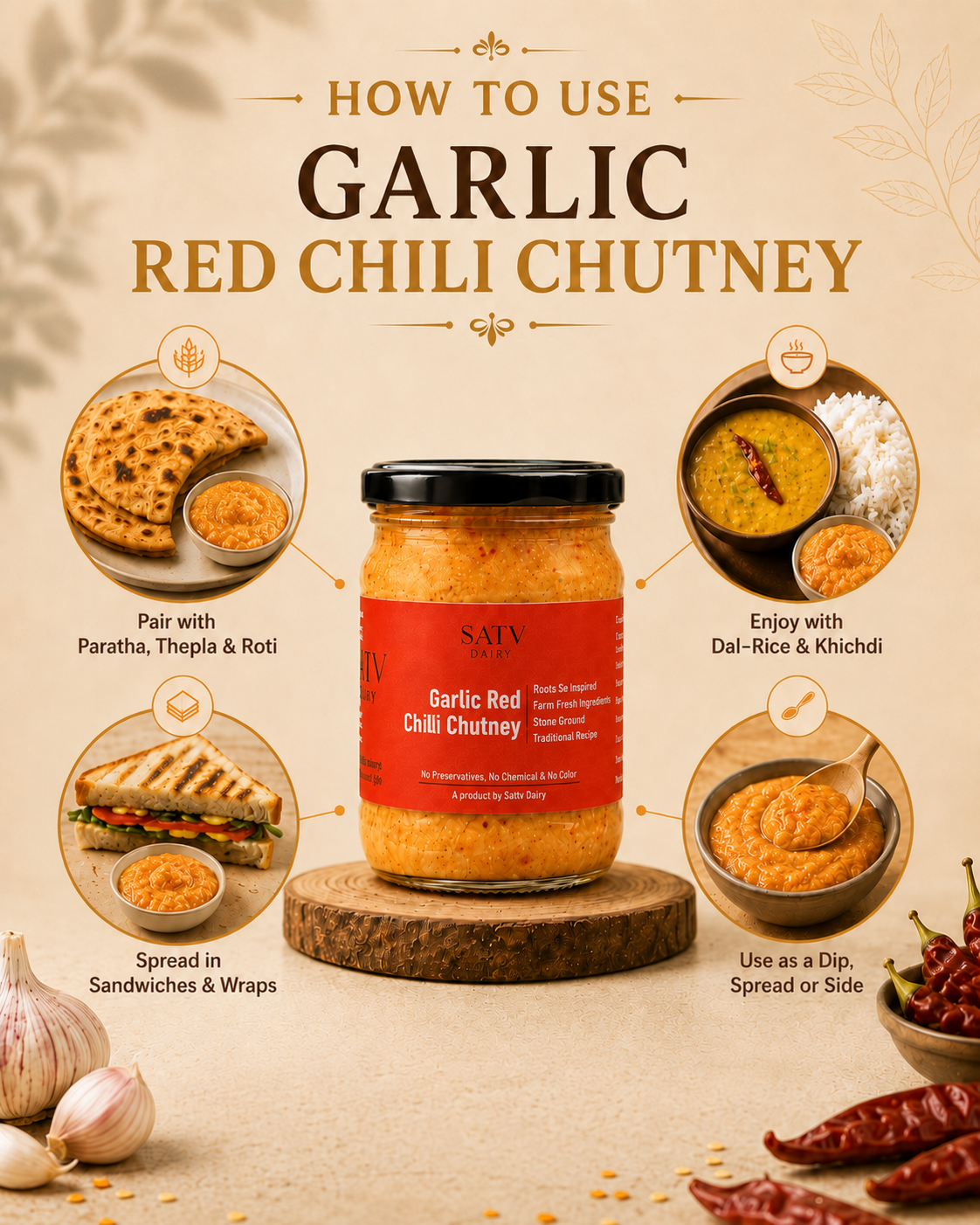 Garlic Red Chilli Chutney (Available only in Delhi NCR)