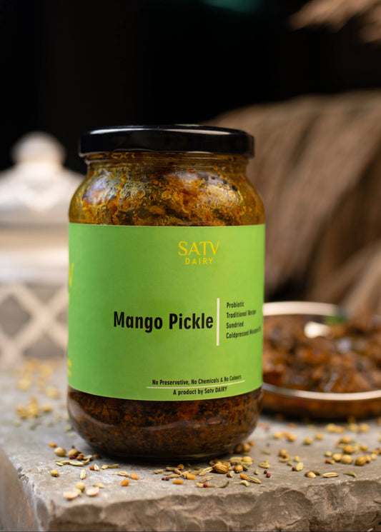 Satv Dairy Mango Pickle in Glass Jar
