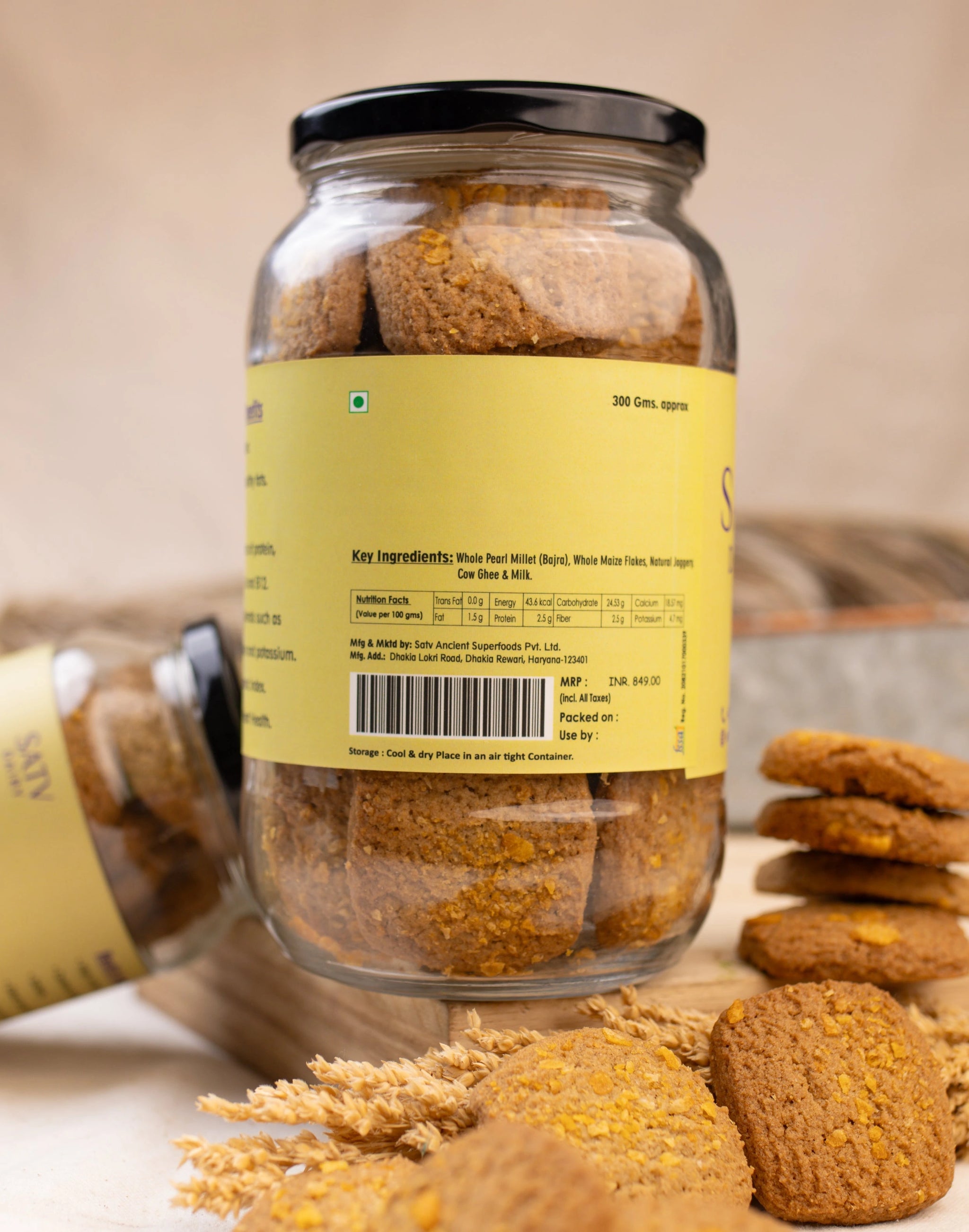 Close-up of Bajra Cookies with Jaggery & Ghee – Traditional Indian Snack