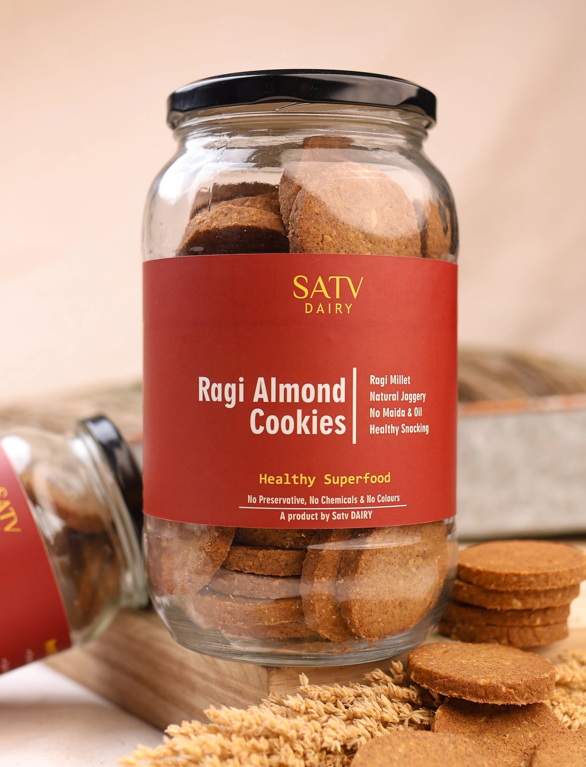 Organic Ragi Cookies with Almonds & Ghee