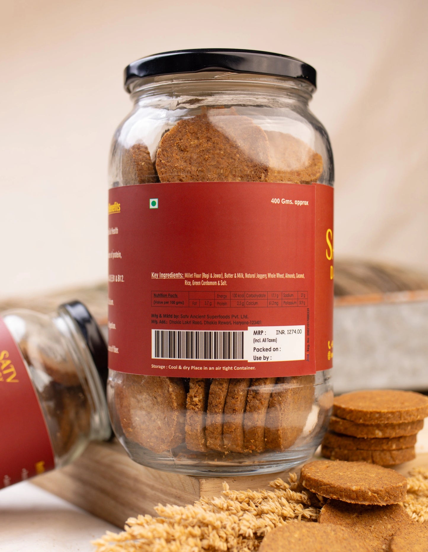 Natural Almond Biscuits for Guilt-Free Snacking back image