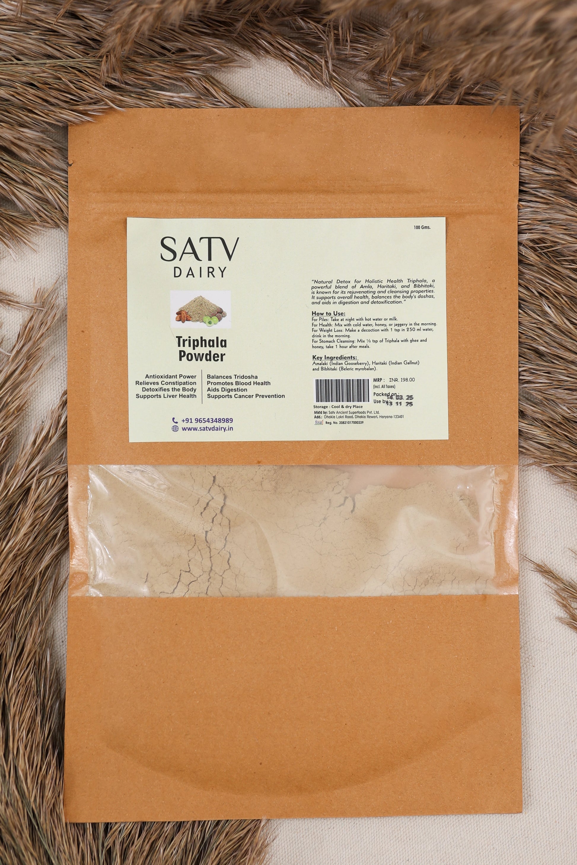 Backside of Triphala Powder