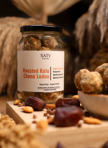 Traditional Indian healthy sweet made from kala chana and dates