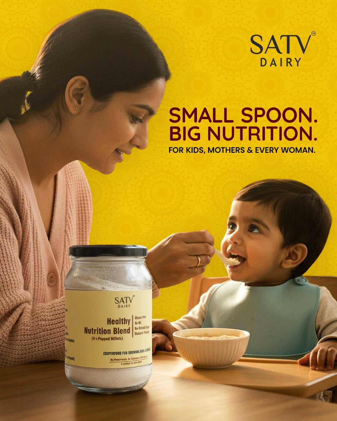 Satv Dairy Healthy Nutrition Blend (9+ Popped Millets)