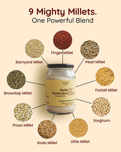 Satv Dairy Healthy Nutrition Blend (9+ Popped Millets)