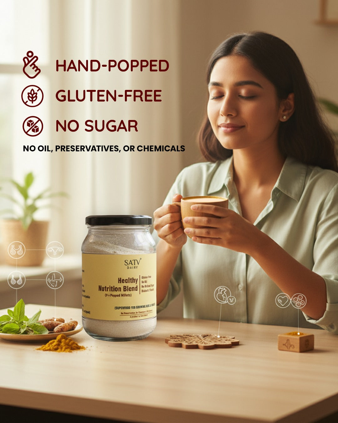 Satv Dairy Healthy Nutrition Blend (9+ Popped Millets)